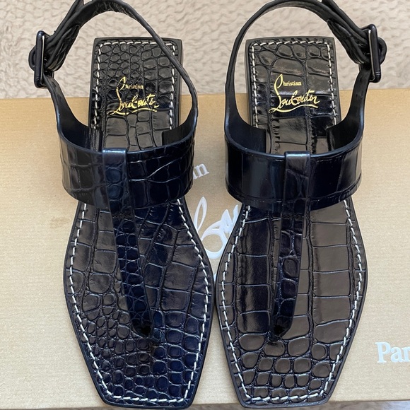Christian Louboutin Croc Embossed Sandals - Picture 4 of 7